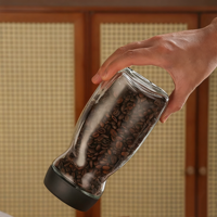 Vente en gros de pots en verre à café transparents de 200 ml, 400 ml, 800 ml, 900 ml avec bouchon en plastique noir, récipient vide pour café instantané, pour biscuits, sucre