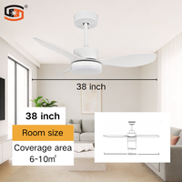 Ventilateur de plafond DC avec télécommande, 3 pales en ABS, 30W pour l'éclairage et 35W pour le moteur, par le fabricant de lampes