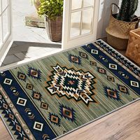 Tapis aztèque, tapis géométriques du sud-ouest américain, tapis de cabane Navajo, lavable, antidérapant et doux, grands tapis pour la décoration de la pièce