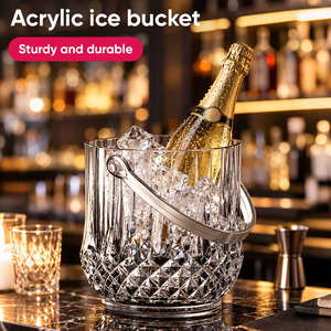 Cubo de Hielo Elegante al por Mayor, Cubo de Hielo para Cerveza de Acrílico PC con Asa, 2 Estilos para Bar, Restaurante, Hotel, Club, Fiesta - Product Image 1
