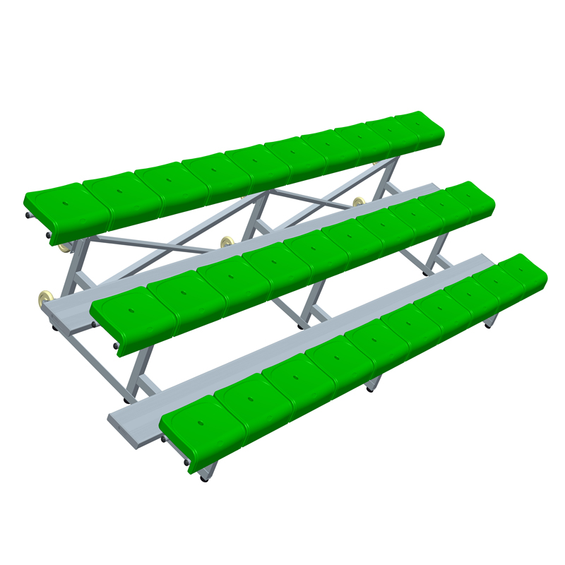 Asiento de Banco móvil de 3 filas, asientos de fútbol de aluminio, gradas portátiles de aluminio para exteriores e interiores