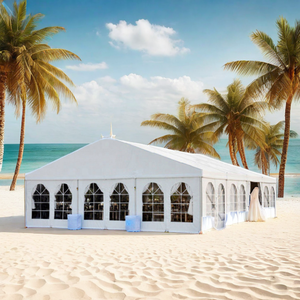 Tente de mariage blanche en aluminium 20 x 40, 40 x 40, tente de réception extérieure robuste en PVC blanc pour événements et salons professionnels - Product Image 1