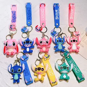 40 Style Mixed Batch Cartoon Lilo and Stitches Soft Touch PVC Key Ring Chain Anime character Lilo and Stitches rubber keychain