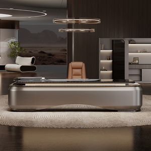 Nội thất văn phòng CEO độc quyền sang trọng, bàn quản lý tiêu chuẩn cao bằng gỗ đen, bàn điều hành hiện đại - Product Image 1