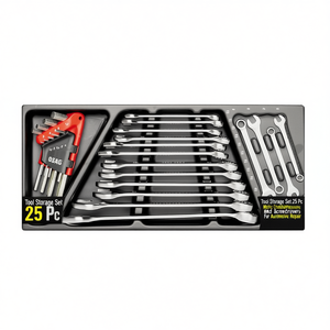 <b>Tool</b> Storage Set 25 Pc Metric Combination Wrenches And Screwdrivers For Automotive Repair - Product Image 2