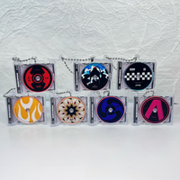 Couverture de musique en gros Diy Cd Cassette porte-clés porte-clés mignon acrylique blanc Dvd Album Nfc boîte personnalisée étui Mini porte-clés en plastique