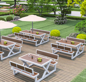Ensemble <span class=keywords><strong>table</strong></span> <span class=keywords><strong>et</strong></span> chaises d'<span class=keywords><strong>extérieur</strong></span> en <span class=keywords><strong>métal</strong></span> - Mobilier commercial durable <span class=keywords><strong>et</strong></span> imperméable pour hôpitaux <span class=keywords><strong>et</strong></span> cafés - Banc tendance - Product Image 3