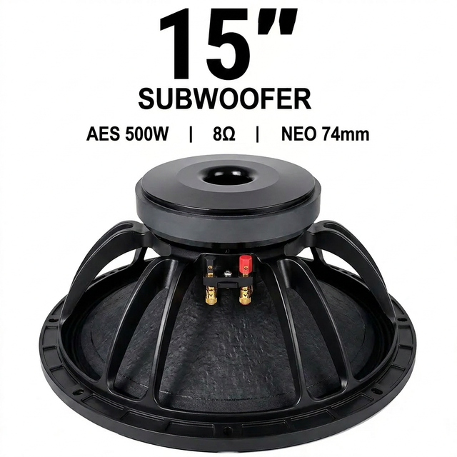 Professional 15 Inch Neodymium Woofer 500W AES 3" Voice Coil 98dB High Sensitivity Mid-Bass Speaker for Line Array & Live Sound