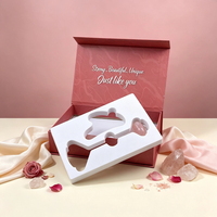 Boîte cadeau en papier rigide magnétique personnalisée rose rouge, boîte en carton rigide de luxe pour ensemble de massage au quartz, cosmétiques, bijoux