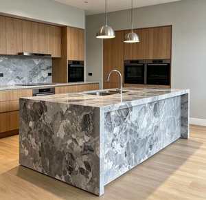 Grande dalle <span class=keywords><strong>de</strong></span> <span class=keywords><strong>marbre</strong></span> gris Oreo poli à veines naturelles pour revêtement mural intérieur/extérieur, villa, hall d'hôtel, décoration <span class=keywords><strong>de</strong></span> sol en pierre. - Product Image 3