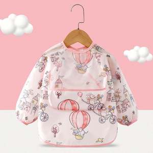 Baberos para Bebés, Delantales Finos Impermeables y Antisuciedad para Otoño e Invierno, Delantal Pequeño con Bolsillo para Arroz, Mangas Largas - Product Image 4