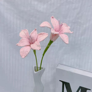 Fiori di Lana Lavorati a Mano all'Ingrosso per Fabbriche OEM, Bouquet di Fiori Intrecciati, Steli di Fiori per Decorazioni di Negozi di Fiori, Fiori all'Uncinetto - Product Image 6