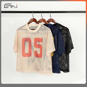 เสื้อยืดผ้าตาข่ายสำหรับผู้ชายเสื้อยืดพิมพ์ลายตัวอักษรเสื้อยืดสตรีทแบบกำหนดเองแฟชั่นใหม่ - Product Image 2