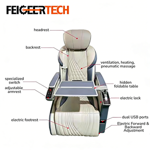Sedile Auto <span class=keywords><strong>Aftermarket</strong></span> di Lusso con Ricarica Wireless e Vano Portaoggetti per Van VIP, Compatibile con Vclass Vito Metris W447 Sprinter MPV - Product Image 3