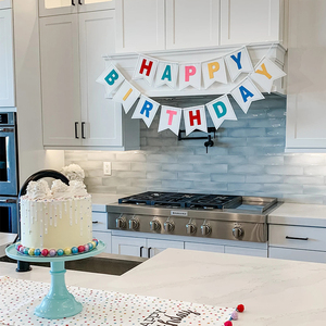 Decorazione per Feste <span class=keywords><strong>di</strong></span> Compleanno, Ghirlanda <span class=keywords><strong>di</strong></span> Lettere Arcobaleno, Striscione Colorato 'Buon Compleanno' in Carta - Product Image 1