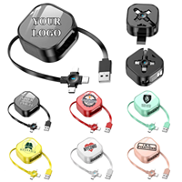 Logo personnalisé Câble USB avec support de téléphone 4 en 1 Câble Micro Multi USB Type-C Câble d'alimentation de charge de téléphone personnalisé avec logo