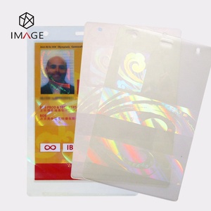 20 Mil Pre Punched Holographic ID Badge <strong>Laminating</strong> <strong>Pouches</strong> with Holes - Product Image 6