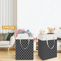 Paniers de rangement pour linge en toile sale pour vêtements à vendre panier à linge pliable rectangle beige avec poignées