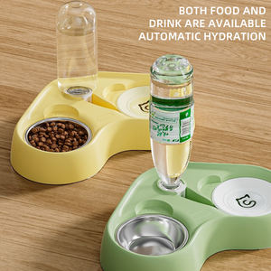 Bol d'eau et de nourriture pour animaux de compagnie, un seul bol pour <span class=keywords><strong>chat</strong></span> et chien avec abreuvoir automatique en acier inoxydable - Product Image 4