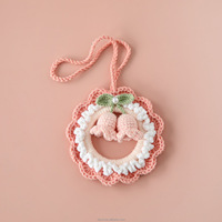 Décorations suspendues pour miroir de voiture, accessoires faits à la main, fleurs d'orchidée en crochet tricoté, fleurs décoratives suspendues
