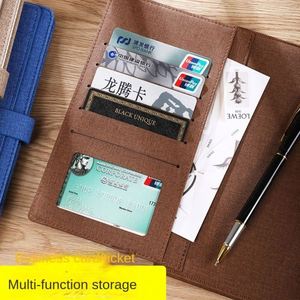 Exquisite A5 Hardcover Business Notebook Multi-Function Storage Card Bag Artistic Customizable College <b>Journal</b> Students Leather - Product Image 2