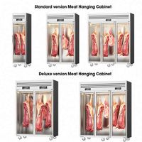 Réfrigérateur vertical vitrine à viande à porte vitrée simple pour cuisine, présentoir à viande, réfrigérateur à viande suspendue pour restaurant