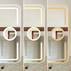 Grand <span class=keywords><strong>miroir</strong></span> blanc pour salle <span class=keywords><strong>de</strong></span> bain, double interrupteur tactile, LED décoratif, grand <span class=keywords><strong>miroir</strong></span> avec LED - Product Image 4