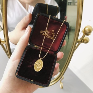 MICCI Wholesale Long Beads Chain <strong>Necklace</strong> Design Stainless Steel PVD Plated 18K Gold Oval <strong>Lily</strong> Flower Pendant <strong>Necklace</strong> for Women - Product Image 4