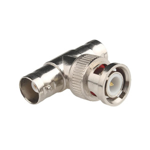 Adaptador de conector coaxial BNC <span class=keywords><strong>macho</strong></span> a 2 hembra, <span class=keywords><strong>enchufe</strong></span> de latón tipo T <span class=keywords><strong>Triple</strong></span> T para uso de energía, divisor UHF y Cable coaxial - Product Image 3