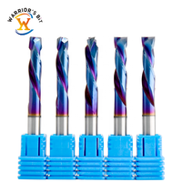 Nano Blue Coating 8mm Shank Diamètre haut et bas Compression Router Bits pour fraisage MDF Contreplaqué Aggloméré Panneau stratifié