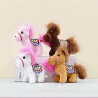 Vente en gros Mini 12cm mignon poney pendentif dessin animé en peluche cheval colt peluche porte-clés poupée douce personnalisé animal en peluche pour cadeau