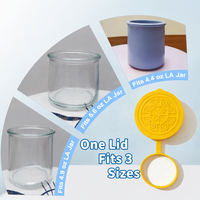 Couvre-bocaux à yaourt en silicone, 4 pièces, couleurs variées, adaptés aux bocaux en verre de 4,4 oz et 5,6 oz, de qualité alimentaire, étanches, réutilisables, anti-fuite