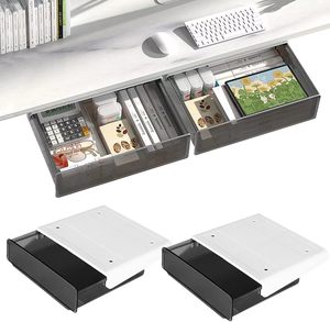 Double Layer Under Desk <b>Drawer</b> <b>Slide</b>-out, Under Mount Desk <b>Drawer</b>, Office Organizers and Storage <b>Drawers</b> Under Mounted - Product Image 1