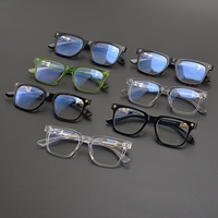 Lunettes de vue vintage en acétate, anti-lumière bleue, pour ordinateur, hommes et femmes, monture optique rétro carrée, verres transparents, vente en gros