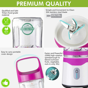 Đôi cup Máy xay sinh tố USB Mini tay citrus Máy ép trái cây 500ml + 350ml nhà bếp thực phẩm Máy trộn máy Nhựa sinh tố trái cây protein Máy ép trái cây - Product Image 6