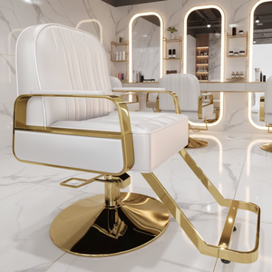 Sillón de Barbería Reclinable de Alta Calidad, Estilo Moderno, Multifuncional, con Cuero de Primera Calidad para Hoteles, Salones de Belleza y Spas - Product Image 1