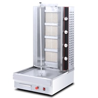 Machine à Kebab Doner Automatique Professionnelle en Acier Inoxydable à 4 Brûleurs, Machine à Shawarma au Gaz Haute Productivité pour Usage Commercial