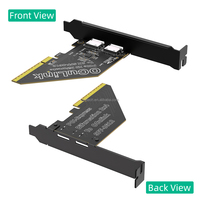 Kartu Ekspansi PCIe 4.0 X8 ke Dual OCuLink SFF-8612, Adaptor Bifurkasi PCIe X4x4, hingga 64Gbps, Kompatibel dengan PCIe X8/X16