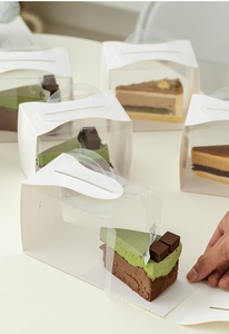 Emballage de boîte à gâteau suisse en forme de <span class=keywords><strong>bento</strong></span> miniature transparent biodégradable personnalisé Fundom avec fenêtre - Product Image 5