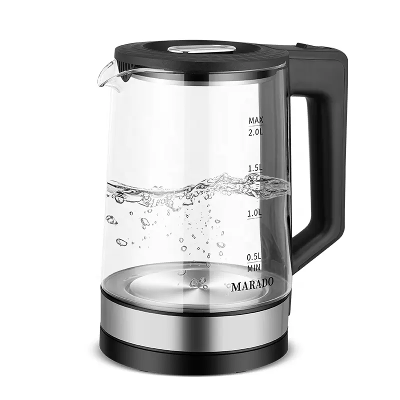 New 1500 Watt Electric Kettle Glass Hotel Home Kitchen Appliances Glass Kettle Boil Dry Protection Water Kettle