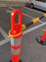 Barre de cône de signalisation extensible et rétractable en PVC, 1,3 m-2,15 m, rouge et blanc, noir et jaune, barre de cône de signalisation portable, poteau de connexion