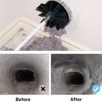 Kit de nettoyage de cheminée en acier flexible avec brosse et tige pour la dépoussiérage des fumées, outil pratique pour le nettoyage de la saleté DIY