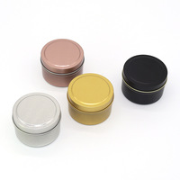Boîtes en étain pour bougies parfumées de massage de luxe personnalisées avec logo, vides, 4 oz, avec couvercle en métal, décoration d'intérieur