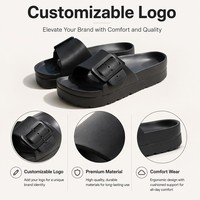 Claquettes en EVA à boucle, logo personnalisé, OEM, certifiées BSCI SMETA, antidérapantes, légères, de qualité supérieure, unisexes, vente en gros d'usine
