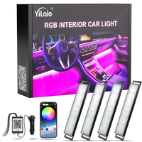 Bande lumineuse LED RGB pleine couleur pour intérieur de voiture, 12V, flexible, avec contrôle par application, synchronisation musicale, 3M, pour décoration néon et ambiance de cabine