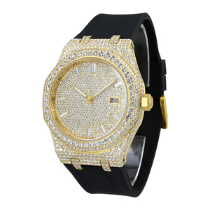 Reloj de Oro de Moda Hip Hop con Diamantes, Bisel Cuadrado, Reloj de Moissanita VVS, Correa Personalizada, Logotipo Iced Out, Reloj Bust Down para Hombre, ODM - Product Image 4