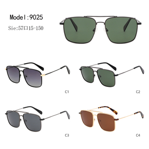 Rectangle Sunglasses Metal Frame Full Rim Dark Gray Lenses 100% UV Protection Unisex Adult Outdoor Activities - Product Image 3
