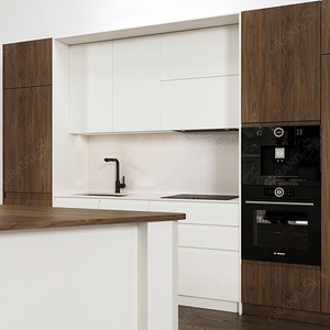 Mobili da <span class=keywords><strong>Cucina</strong></span> in Legno Massello Stile Shaker Semplice ed Economico, Base Bianca, Assemblaggio Completo, Personalizzazione Disponibile - Product Image 2