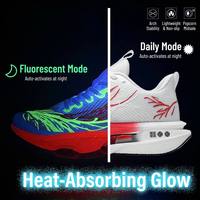 Chaussures de course pour hommes, baskets de course professionnelles, lumineuses, qui brillent dans le noir, semelle intermédiaire E-TPU Popcorn, maille respirante, athlétiques, marathon