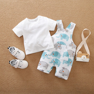 Ropa <span class=keywords><strong>de</strong></span> Bebé para Niño, Estilo Europeo, Personalizable <span class=keywords><strong>de</strong></span> Fábrica, con Lindos Dibujos Animados <span class=keywords><strong>de</strong></span> <span class=keywords><strong>Animales</strong></span>, 2 Conjuntos para Verano, Estilo Campestre - Product Image 3